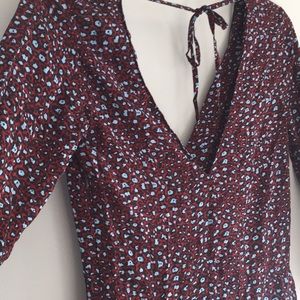 LFT Burgundy Leopard print Playsuit long Sleeve Romper